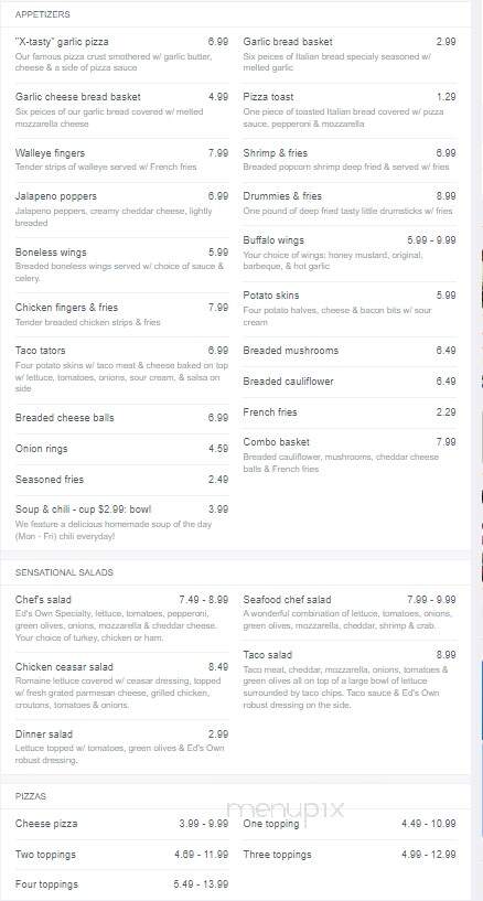 Pizza Pub - Ashland, WI menu_pic