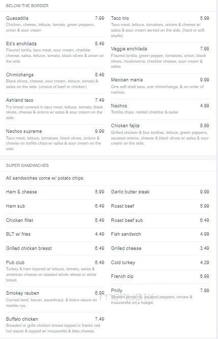 Pizza Pub - Ashland, WI menu_pic