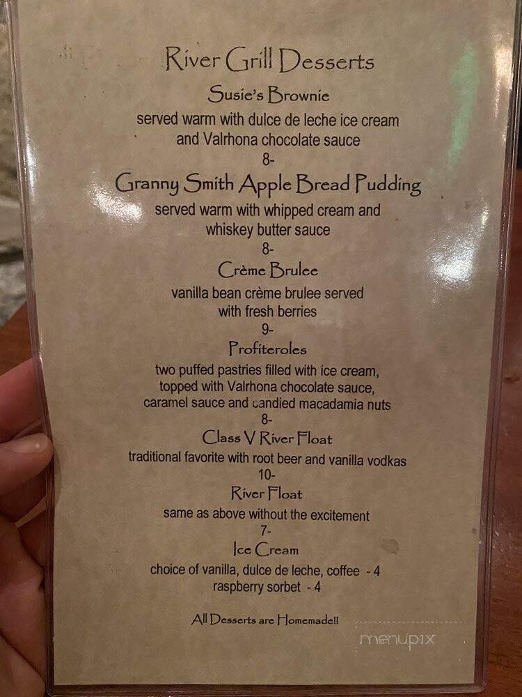 River Grill - Tahoe City, CA menu_pic