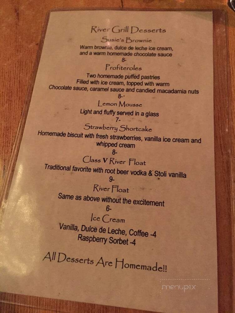 River Grill - Tahoe City, CA menu_pic