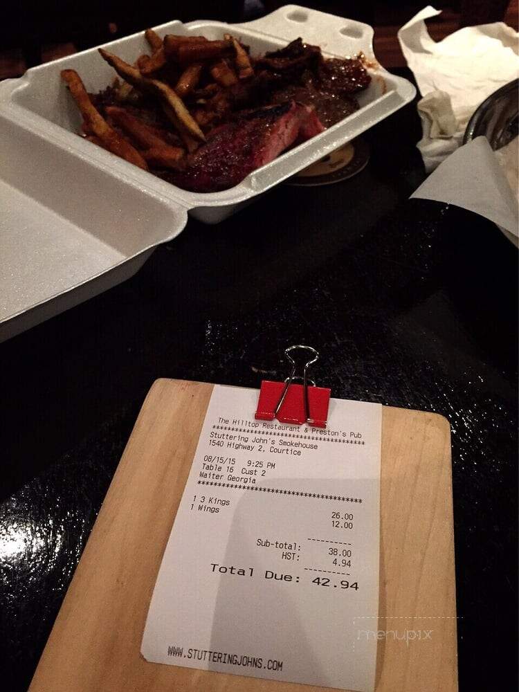 Stuttering John's Smokehouse - Bowmanville, ON menu_pic