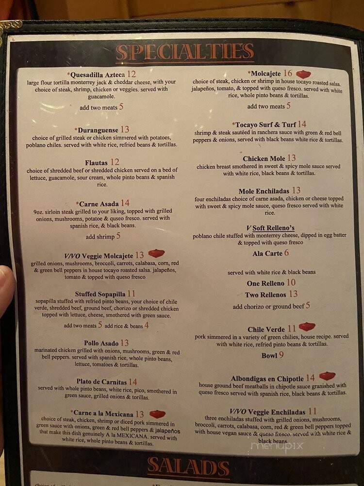 Tocayo - Pueblo West, CO menu_pic