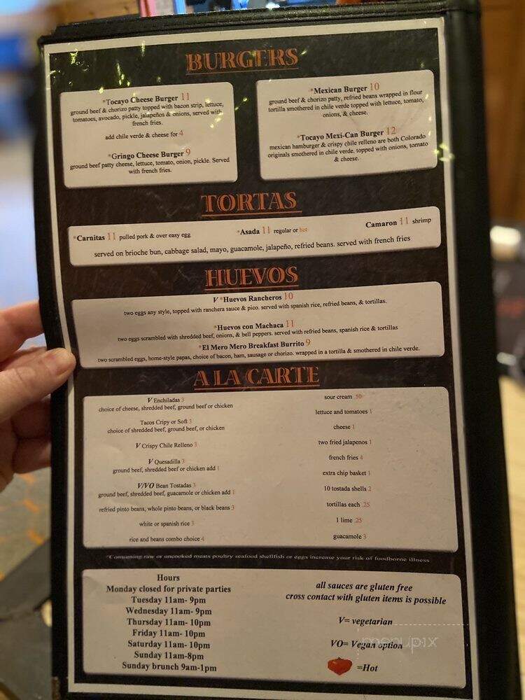 Tocayo - Pueblo West, CO menu_pic