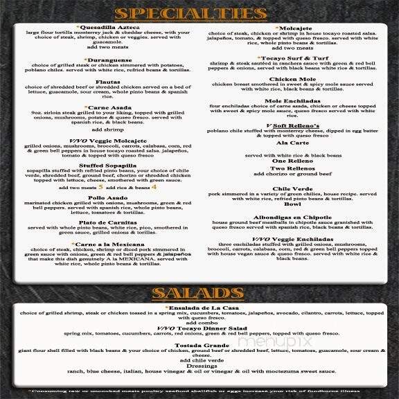 Tocayo - Pueblo West, CO menu_pic