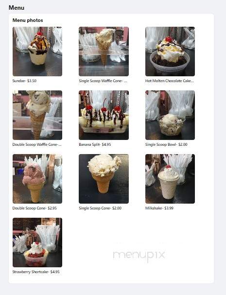 Scoopy'S Ice Cream Place - Dayton, TN menu_pic