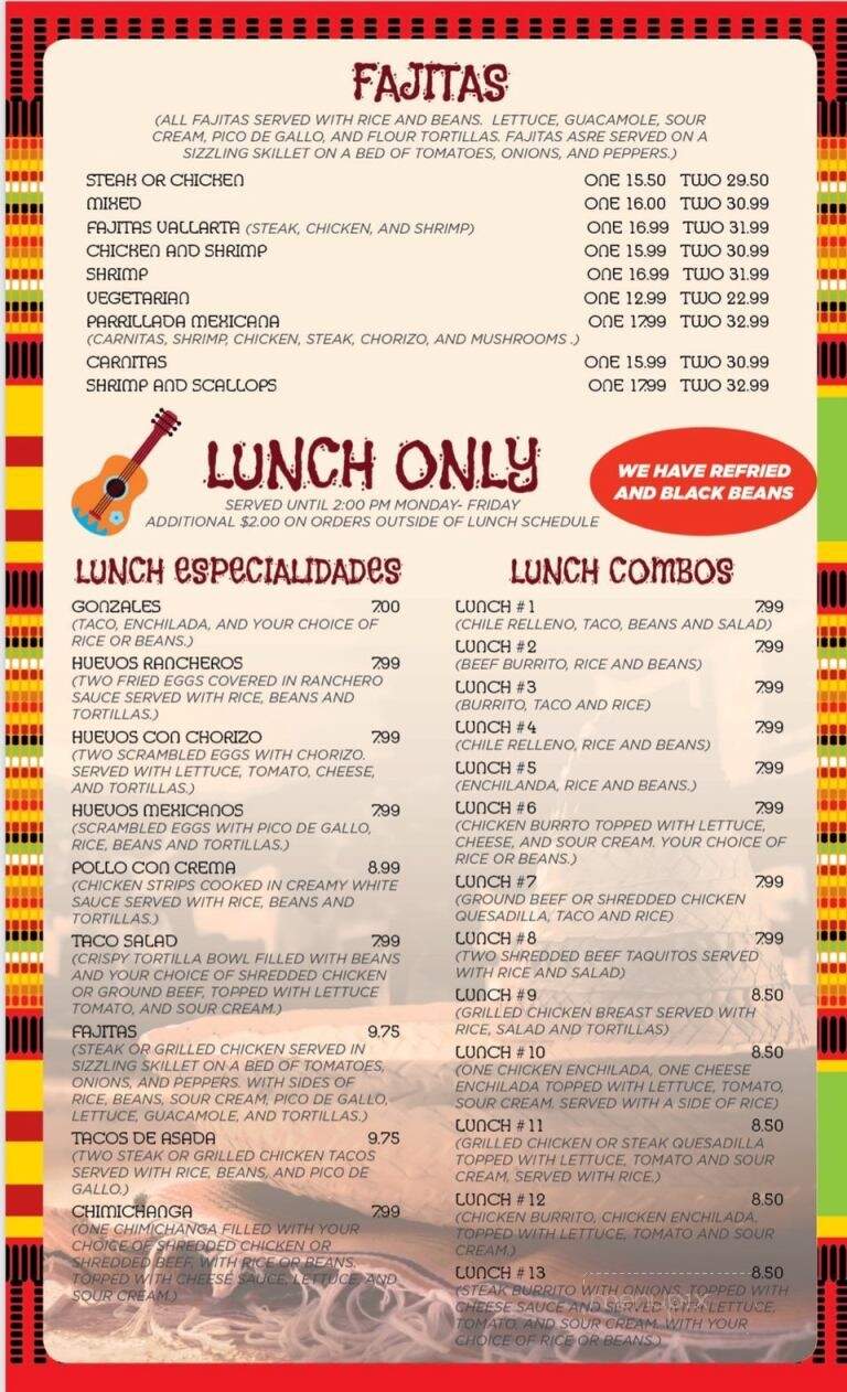 El Paso Mexican Grill - Shreveport, LA menu_pic