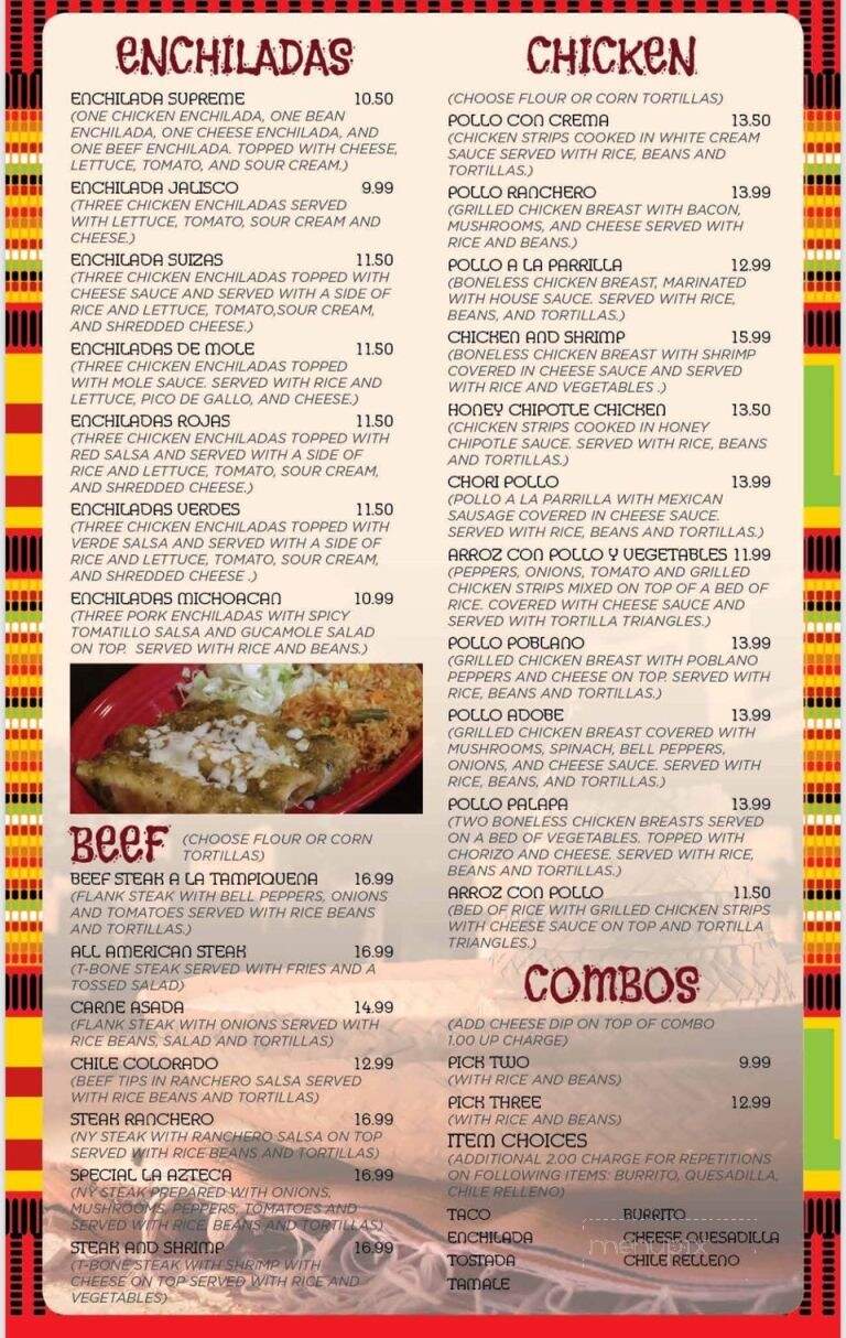El Paso Mexican Grill - Shreveport, LA menu_pic