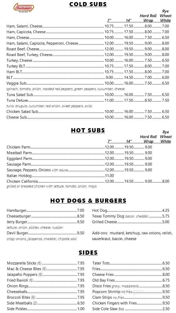Jerry's Deli & Pizza - South Seaside Park, NJ menu_pic