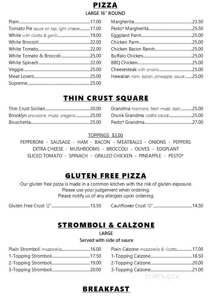 Jerry's Deli & Pizza - South Seaside Park, NJ menu_pic
