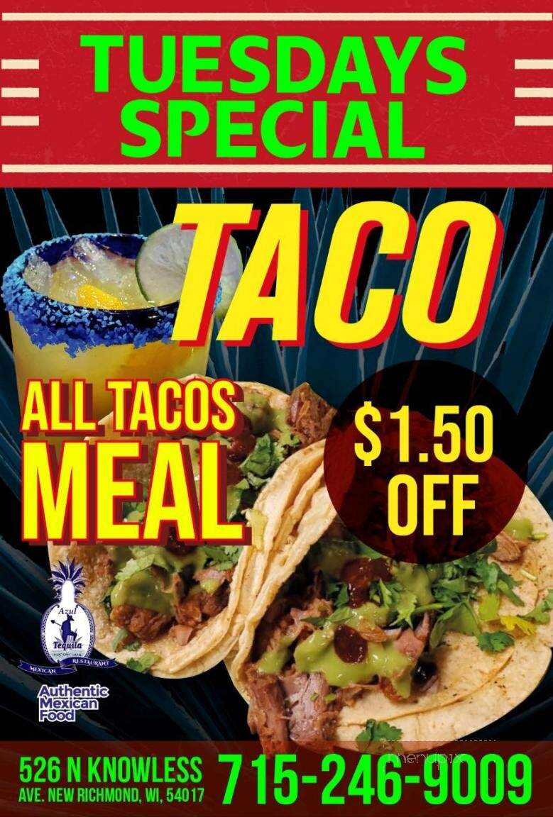 Azul Tequila - New Richmond, WI menu_pic