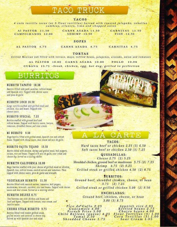 Twin Compadres - Hildebran, NC menu_pic