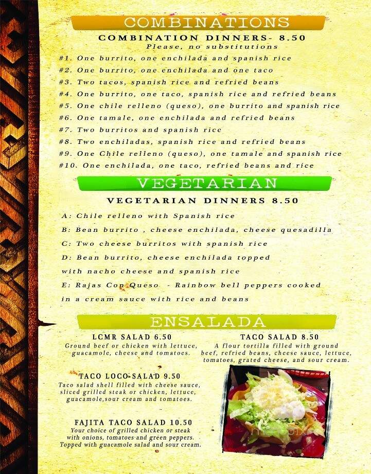 Twin Compadres - Hildebran, NC menu_pic