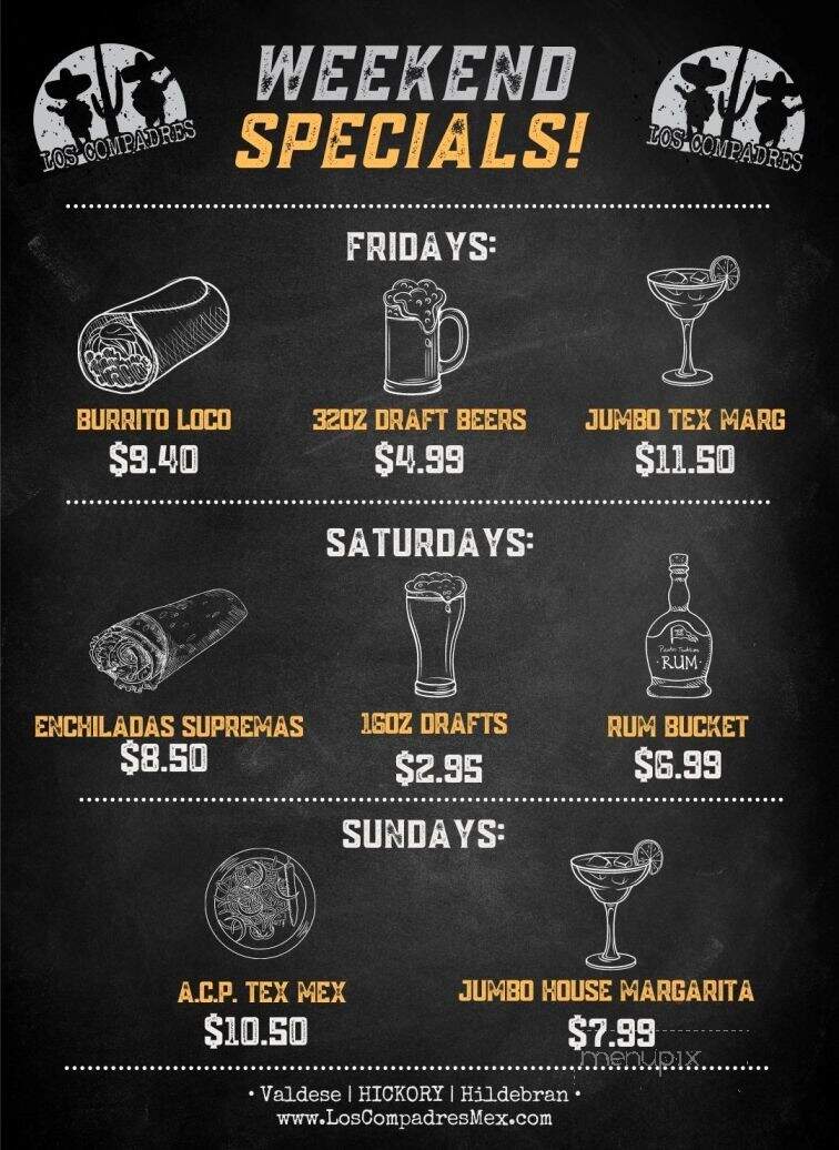 Twin Compadres - Hildebran, NC menu_pic