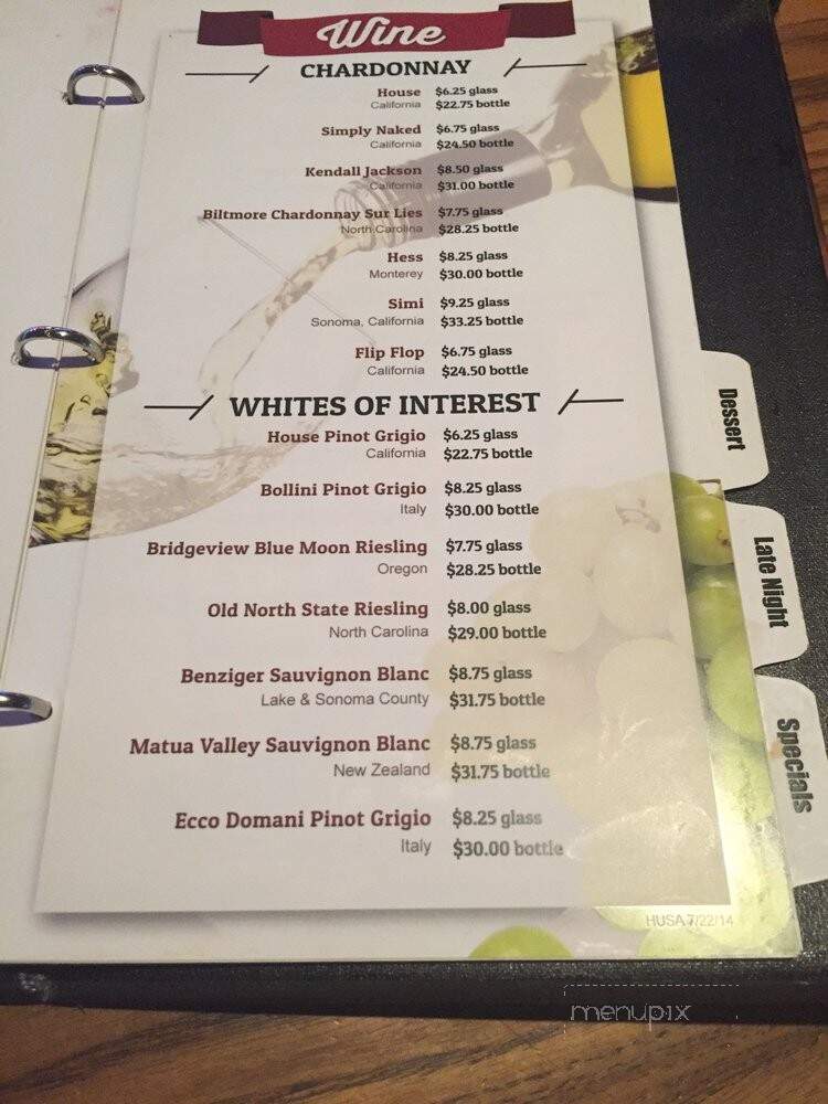 Hickory Tavern - Pinehurst, NC menu_pic