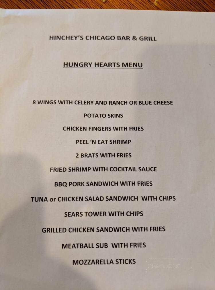 Hinchey's Chicago Bar and Grill - Hilton Head Island, SC menu_pic
