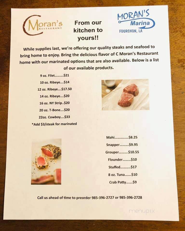 Chris Moran's Marina - Golden Meadow, LA menu_pic