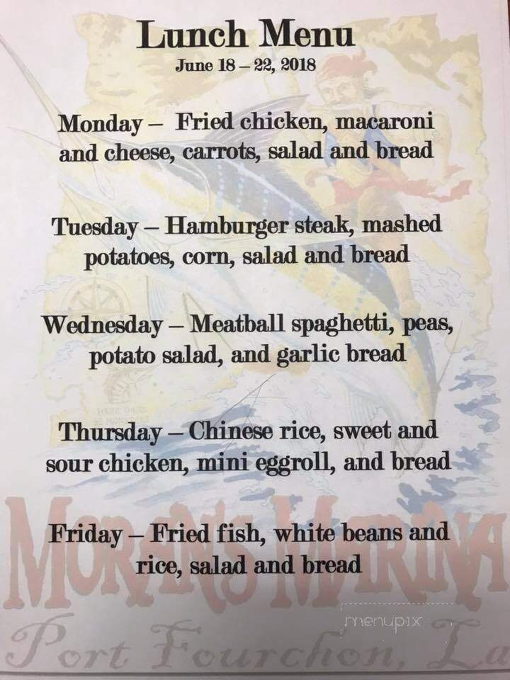 Chris Moran's Marina - Golden Meadow, LA menu_pic