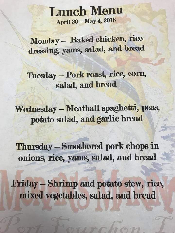 Chris Moran's Marina - Golden Meadow, LA menu_pic