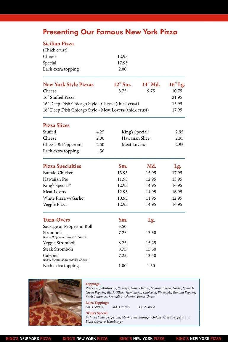 King's New York Pizza - Waynesboro, PA menu_pic