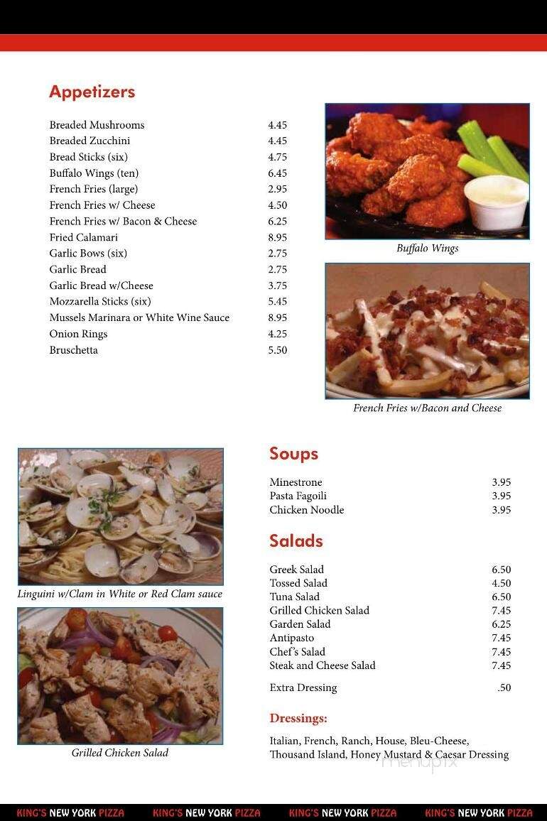 King's New York Pizza - Waynesboro, PA menu_pic