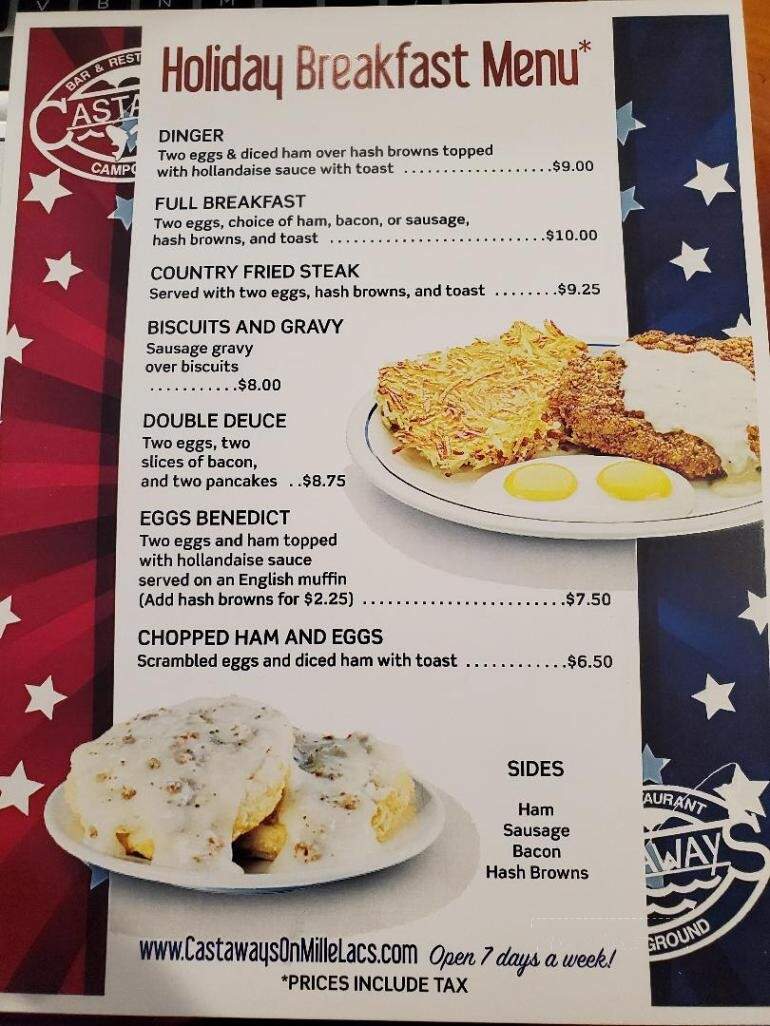 Castaway's - Isle, MN menu_pic
