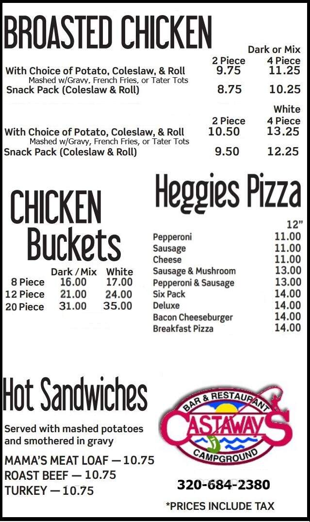 Castaway's - Isle, MN menu_pic
