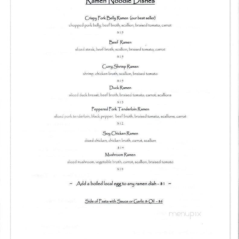Northern Farmhouse Pasta - Roscoe, NY menu_pic