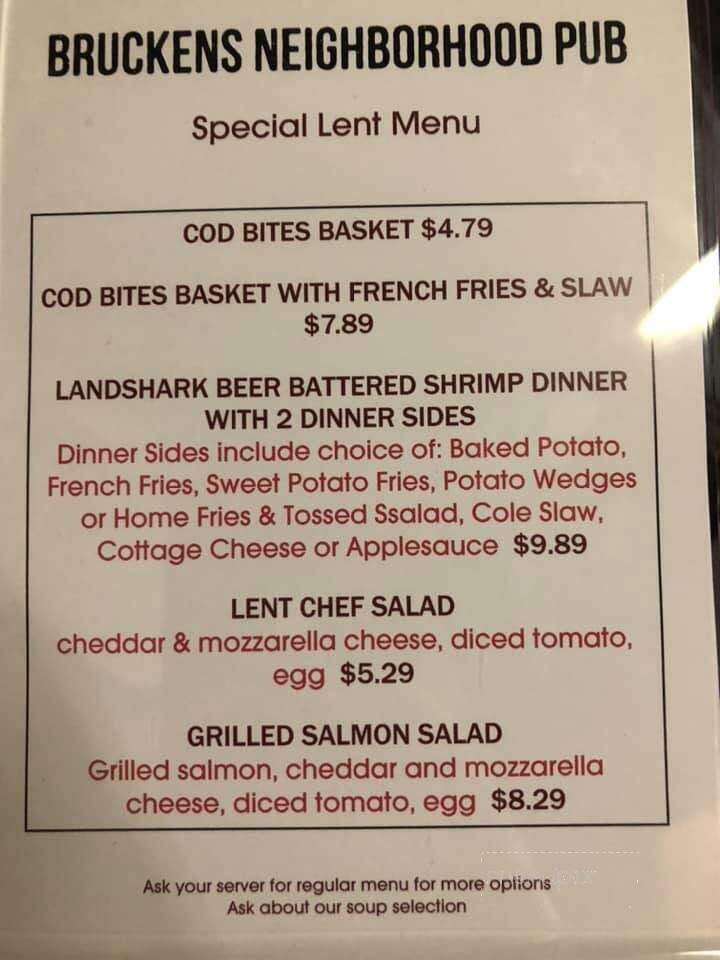 Brucken's - Fort Loramie, OH menu_pic