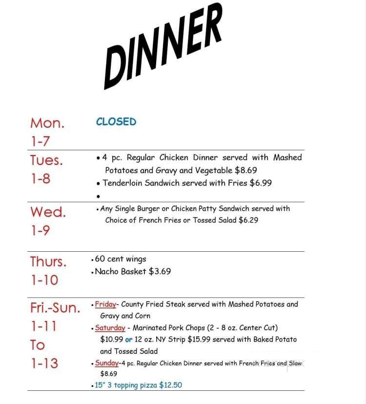 Brucken's - Fort Loramie, OH menu_pic