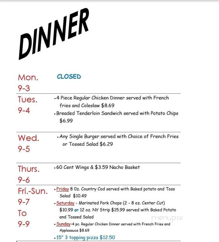 Brucken's - Fort Loramie, OH menu_pic