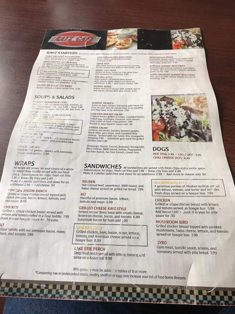 Ray & Jet's Cafe - Genoa, OH menu_pic