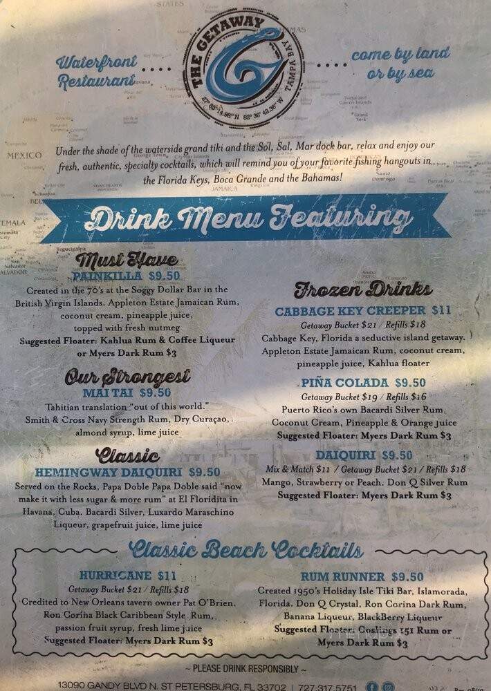 The Getaway - St Petersburg, FL menu_pic