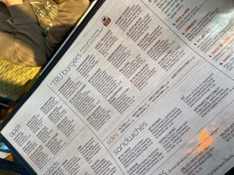 Tru Burger Co - Anthem, AZ menu_pic