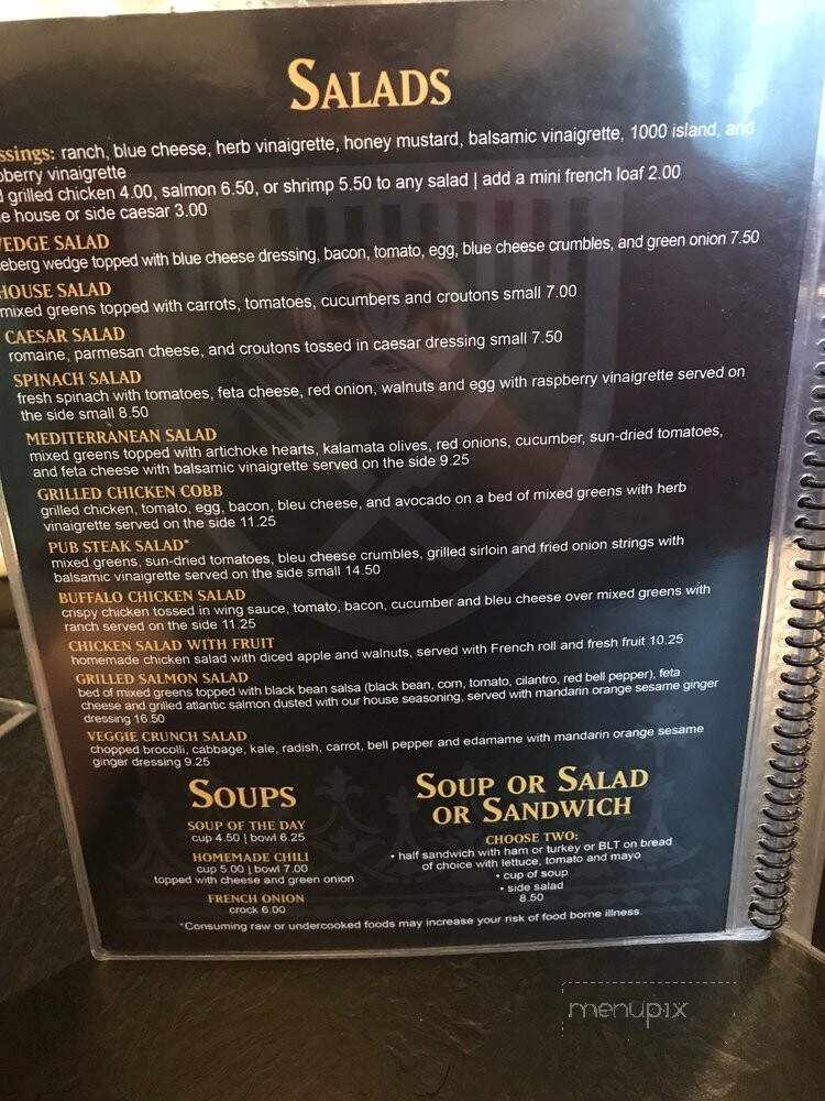 The Canyon's Crown Restaurant and Pub - Tucson, AZ menu_pic