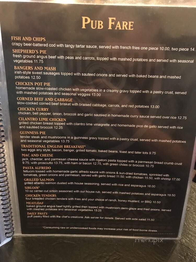 The Canyon's Crown Restaurant and Pub - Tucson, AZ menu_pic