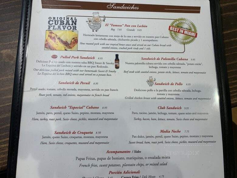 La Esquina del Lechon - Doral, FL menu_pic