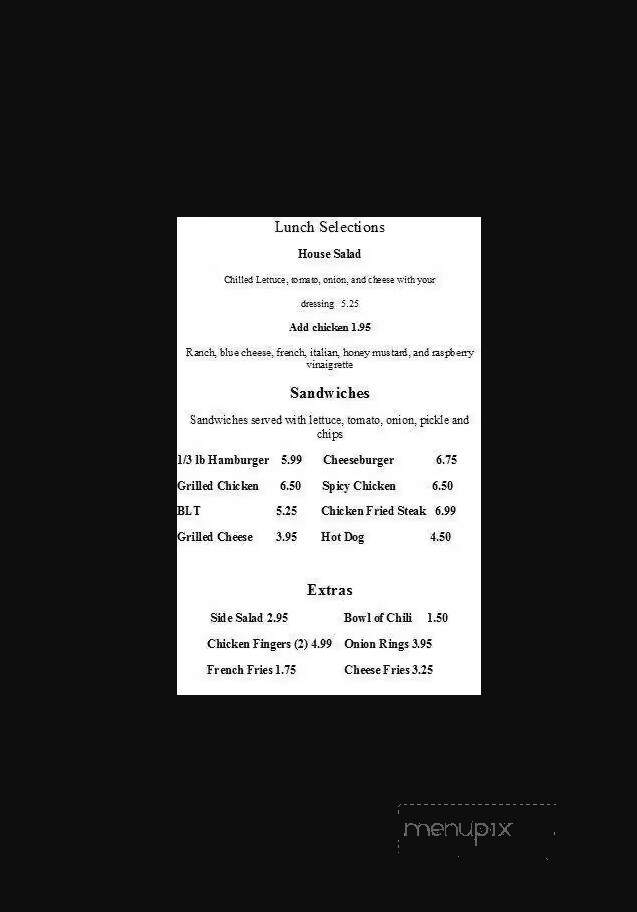 Indian Point Floating Cafe - Branson, MO menu_pic