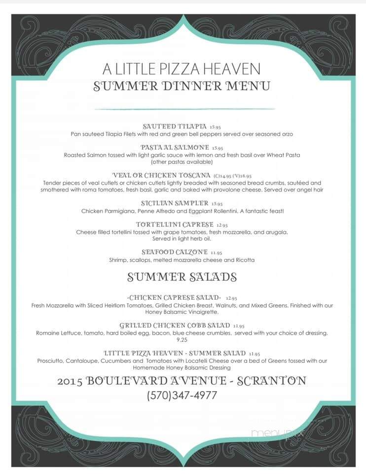 A Little Pizza Heaven - Scranton, PA menu_pic