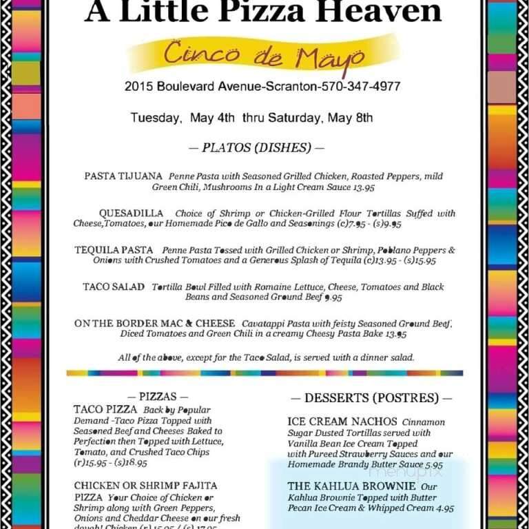 A Little Pizza Heaven - Scranton, PA menu_pic