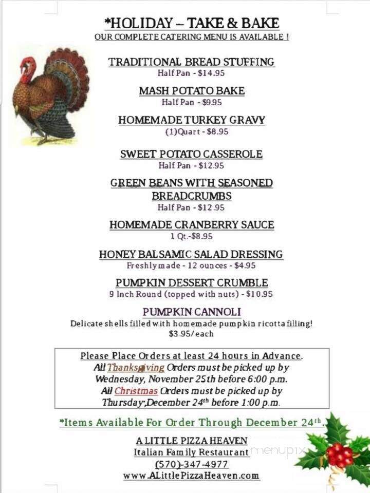 A Little Pizza Heaven - Scranton, PA menu_pic