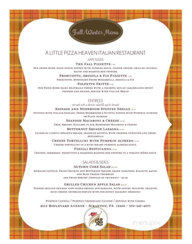 A Little Pizza Heaven - Scranton, PA menu_pic