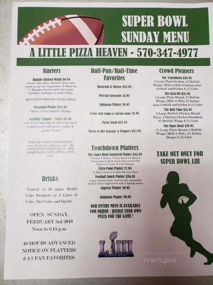 A Little Pizza Heaven - Scranton, PA menu_pic