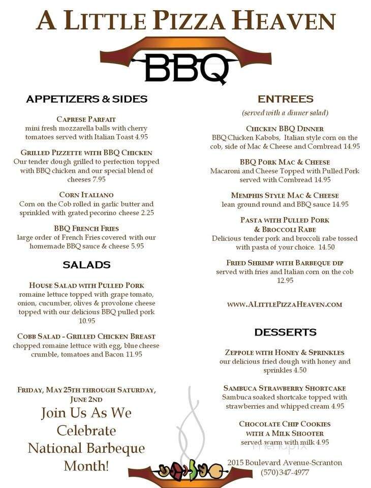 A Little Pizza Heaven - Scranton, PA menu_pic