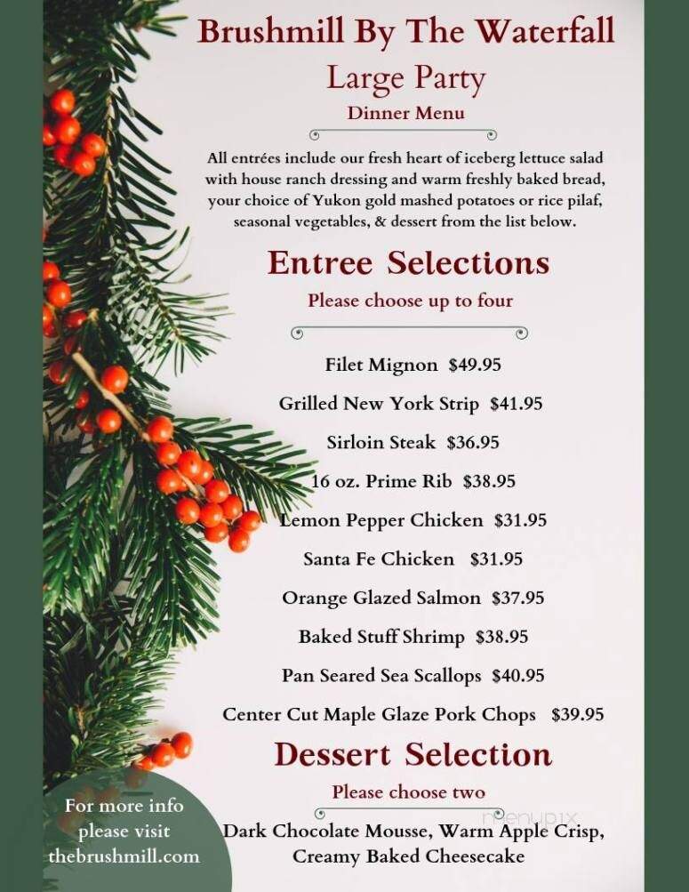 Brushmill by the Waterfall - Chester, CT menu_pic