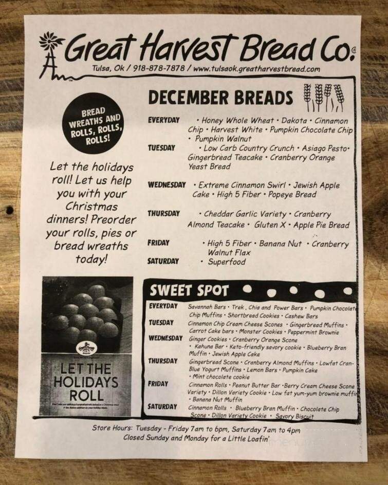 Great Harvest Bread Co. - Tulsa, OK menu_pic