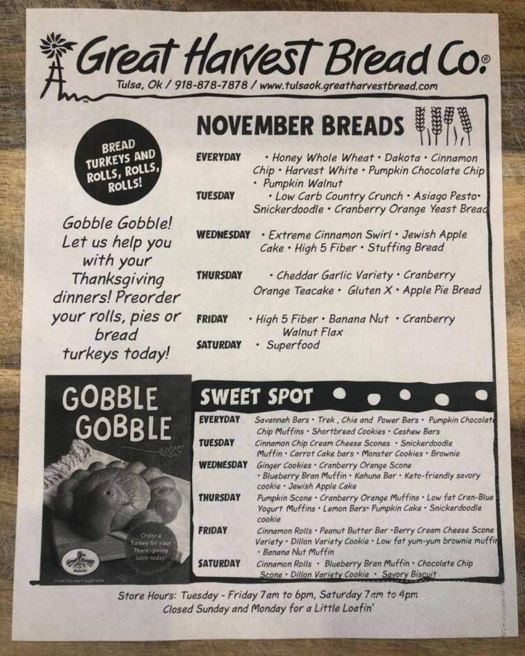 Great Harvest Bread Co. - Tulsa, OK menu_pic