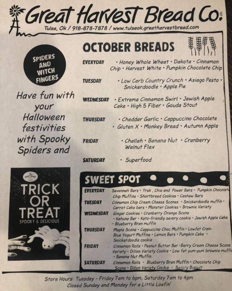 Great Harvest Bread Co. - Tulsa, OK menu_pic