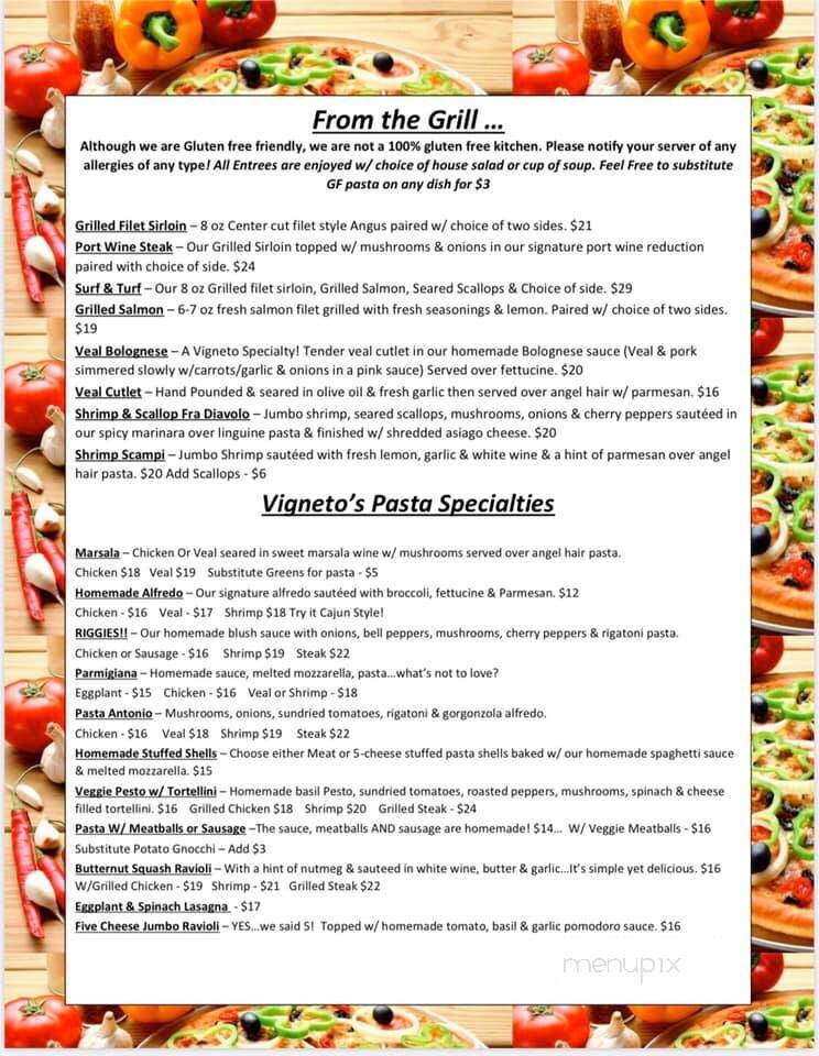 The Vigneto - Rome, NY menu_pic