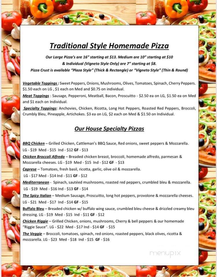 The Vigneto - Rome, NY menu_pic