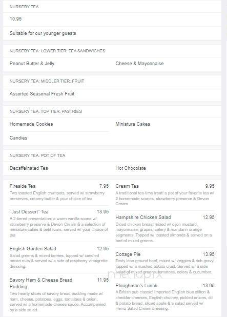 English Rose Tea Room - Ormond Beach, FL menu_pic